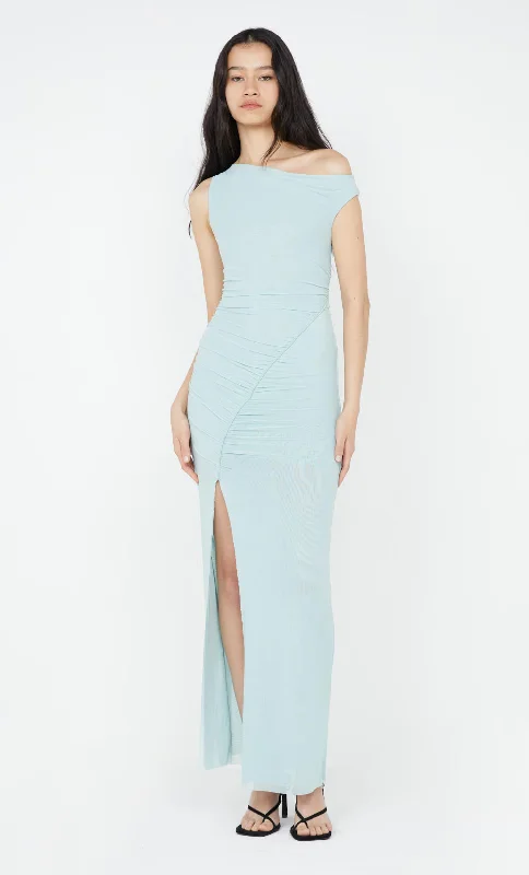 SANIA ASYM DRESS - DUCK EGG Luxurious Women's High -  end