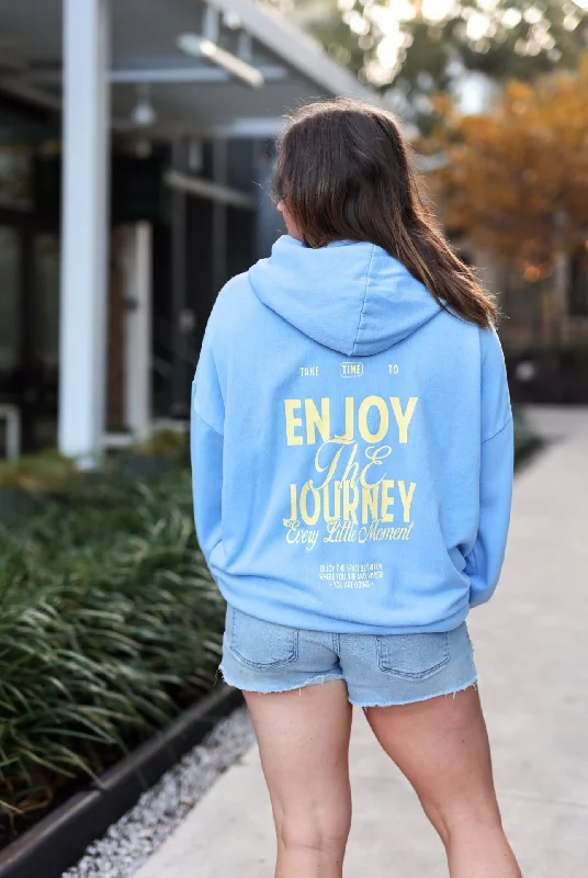 Enjoy The Journey (Periwinkle) - "My Go To" Oversized Acid Washed Hoodie Sporty Women's Tennis
