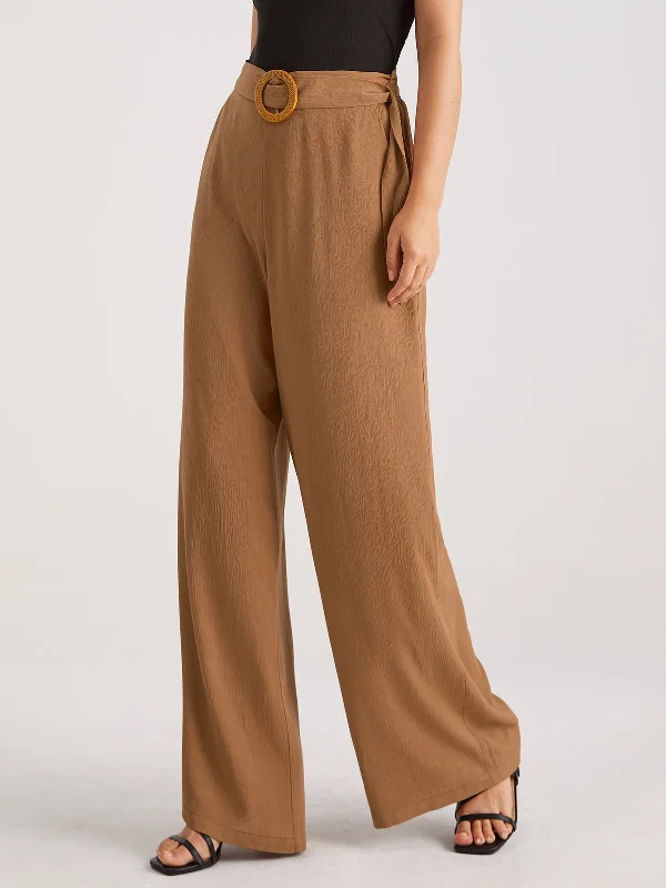 BerryBetty - Belted High Waisted Trousers French