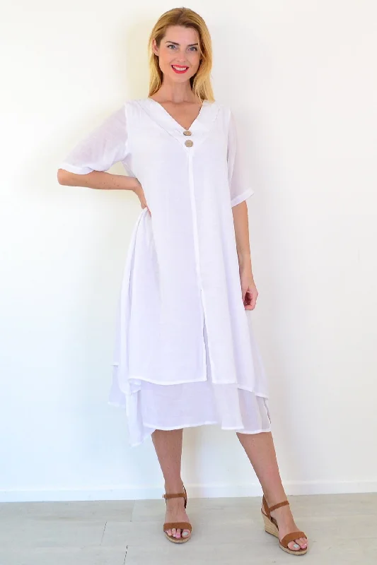 White Coconut Overlay Tunic Dress Gym