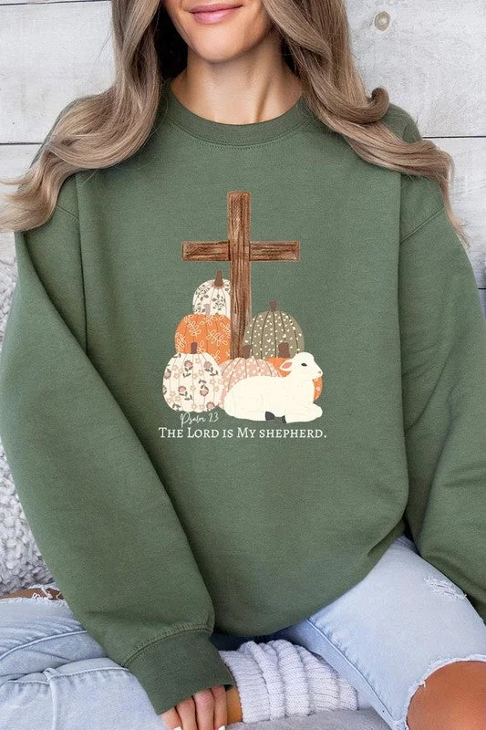 The Lord is My Shepherd Graphic Fleece Sweatshirts Sleek Women's Metallic