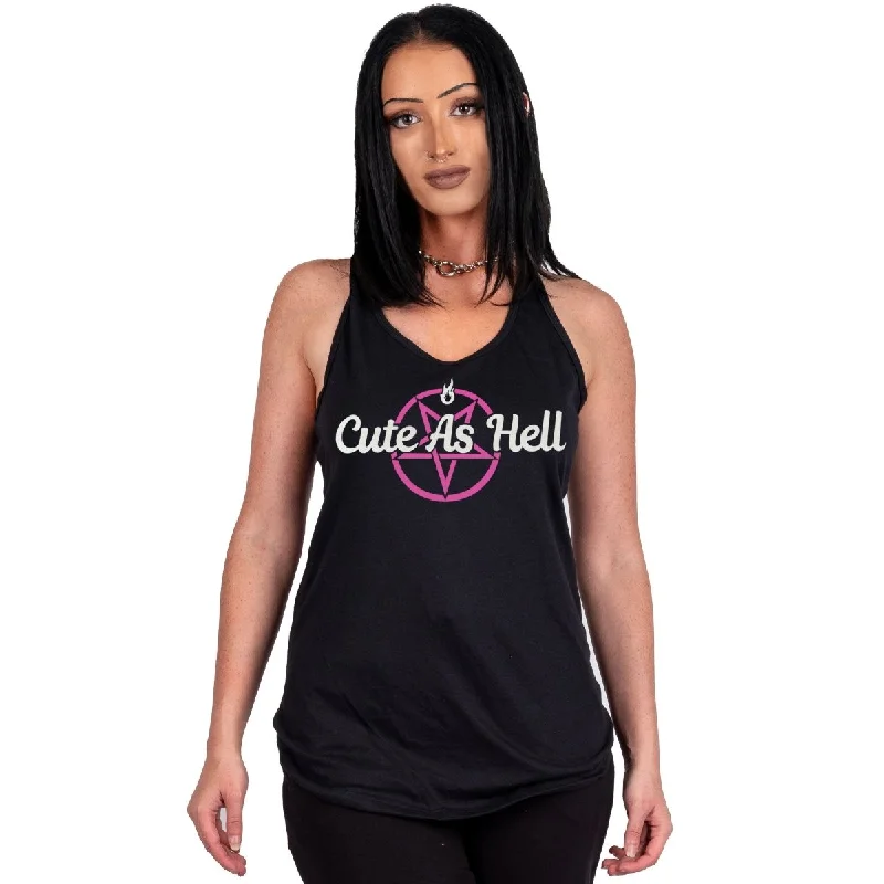 Cute As Hell Pentagram Racerback Tank Bold Women's Statement