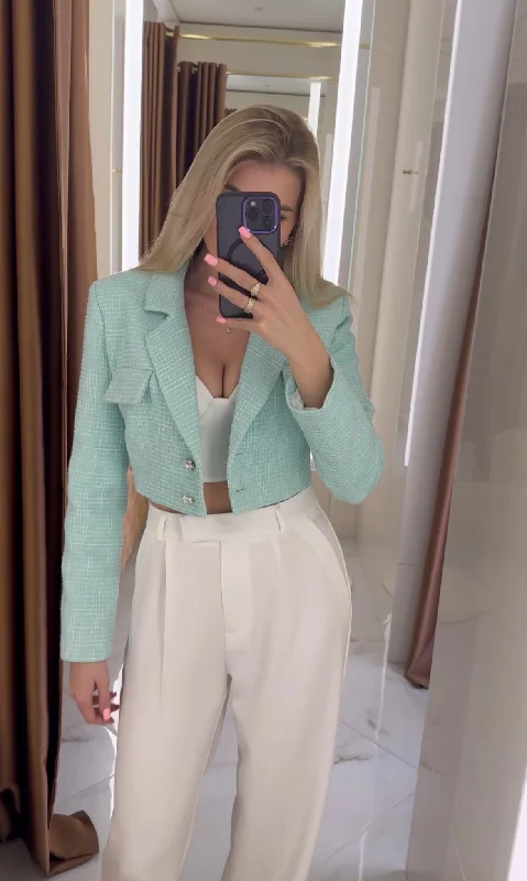 Gabrielle Cropped Bouclé Blazer Feminine Women's Soft 