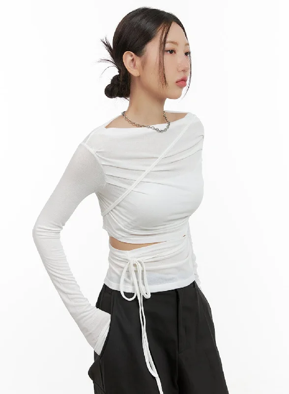 Boat Neck Strap Cut-Out Top CG422 Tough Women's Military - inspired