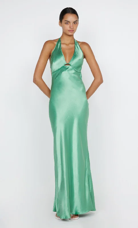 ZARIAH HALTER DRESS - GREEN APPLE Business