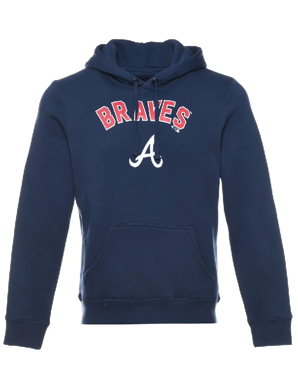 Navy & Red Braves Hooded Sports Sweatshirt - M Business