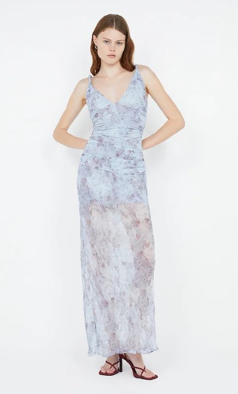 DANICA V NECK DRESS - CHAMBRAY ROSE Classic Women's Tweed