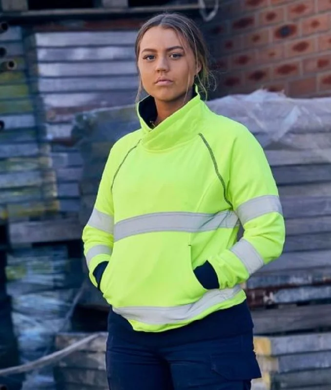Womens Taped Hi Vis Fleece Jumper Geometric