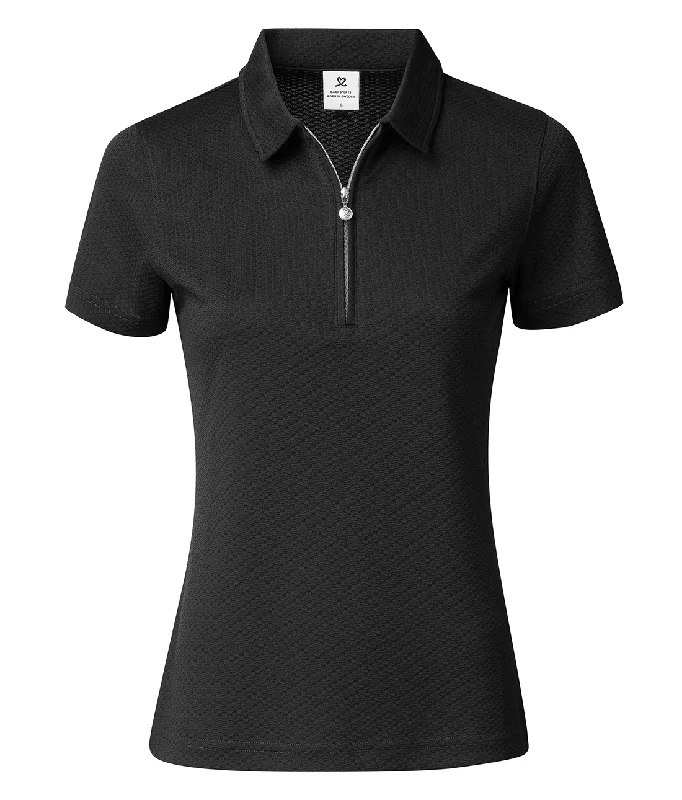 DAILY SPORTS Peoria Short Sleeve Polo 151 Black Sophisticated Women's Tailored