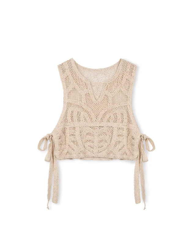 Crochet V-neck Vest Sophisticated Women's 