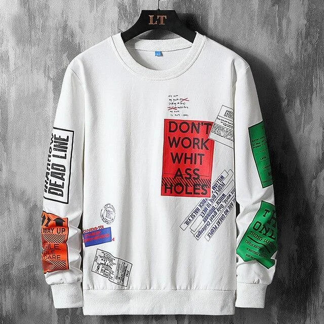 Don't Work Whit Graffiti Sweatshirt For Men Sustainable Organic