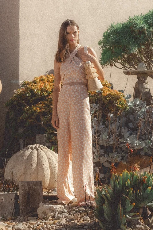 Valencia Wide Leg Pant - Peach Spot Cozy Women's Sherpa - lined
