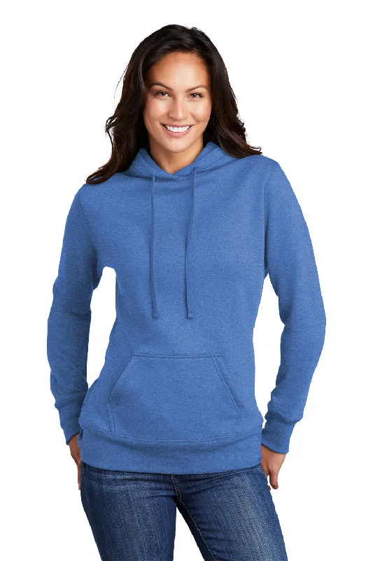 Port & Company Womens Core Fleece Hooded Sweatshirt Hoodie w/ Pouch Pocket - Heather Royal Blue Australian Beach Port & Company Womens Core Fleece Hooded Sweatshirt Hoodie w/ Pouch Pocket - Heather Royal Blue Australian Beach
