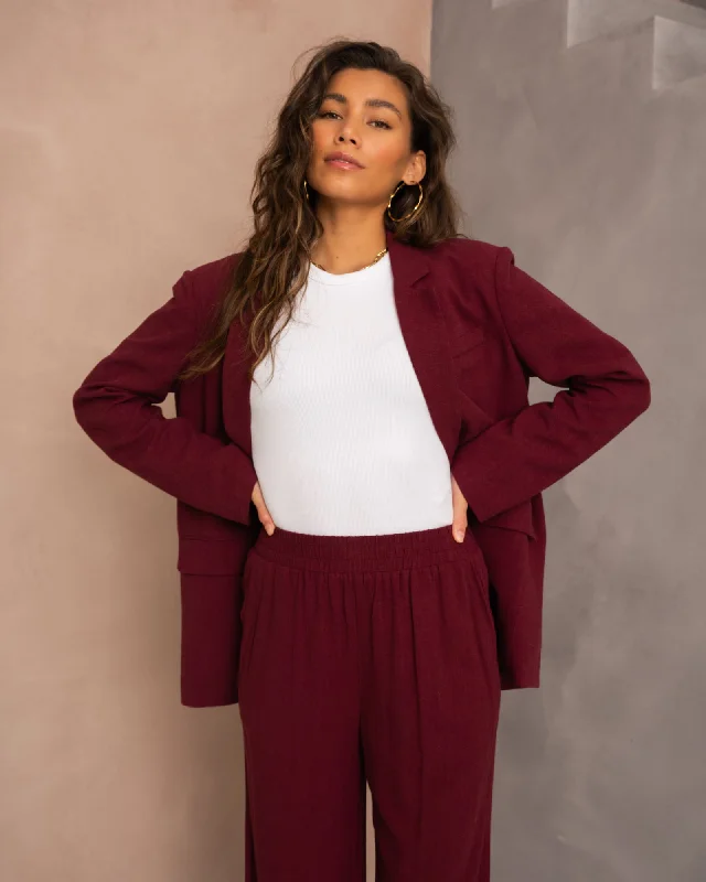 TILTIL Britt Linen Blazer Bordeaux Modern Women's 