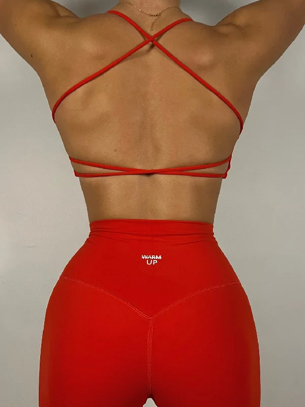 Chili Red Backless Bra Rugged Women's Outdoor 