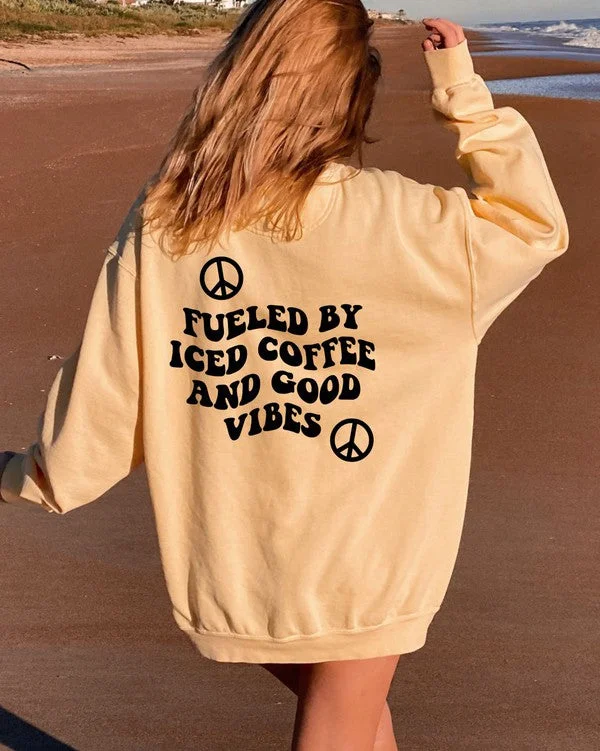 Fueled by Coffee Good Vibes CC Sweatshirt Edgy Women's Punk