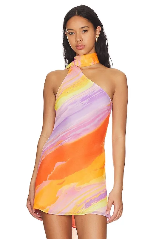 Vivid Perspective Mini Dress Bold Women's Animal Print