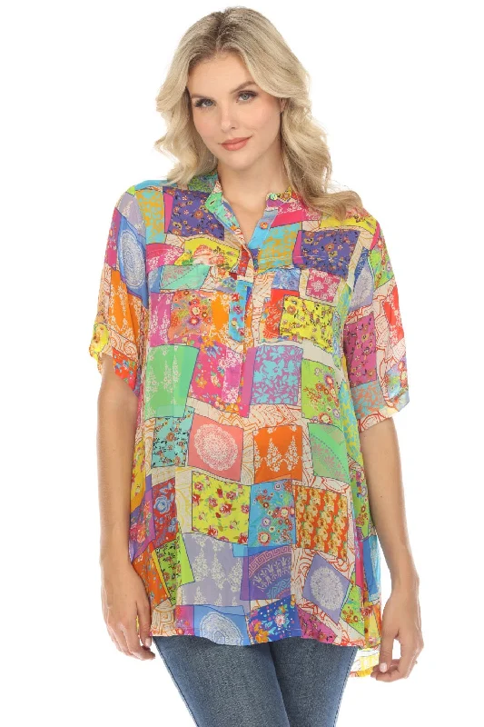 Johnny Was Multee Jem Short Sleeve Tunic Top C29524A3 Boho Chic Country