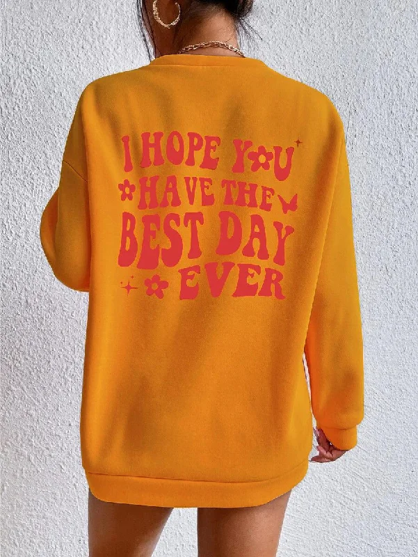 Women's Oversized Sweatshirt I hope You (Mustard) Elegant Women's Formal 
