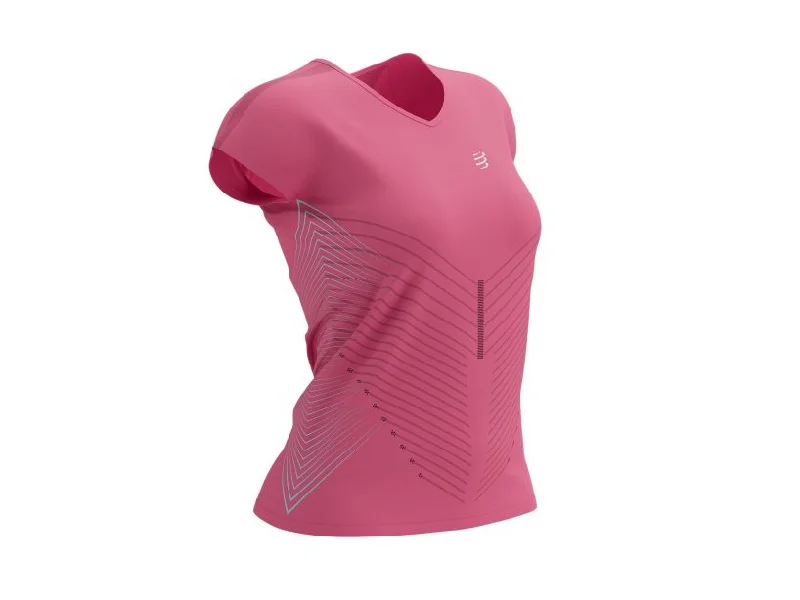 Compessport Women's Performance SS Tshirt - Hot Pink/Aqua Elegant Women's 