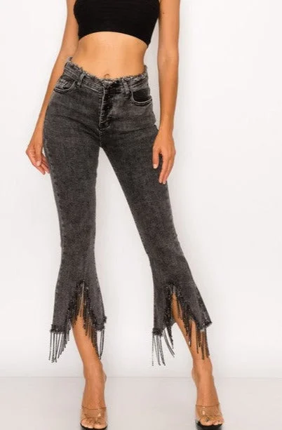 Stampede Fringe Demin Pants Classic Women's Pin - striped