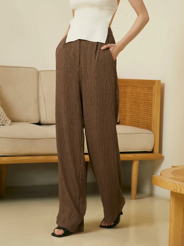 BerryBetty - Vintage Textured Wide Leg Pants garde