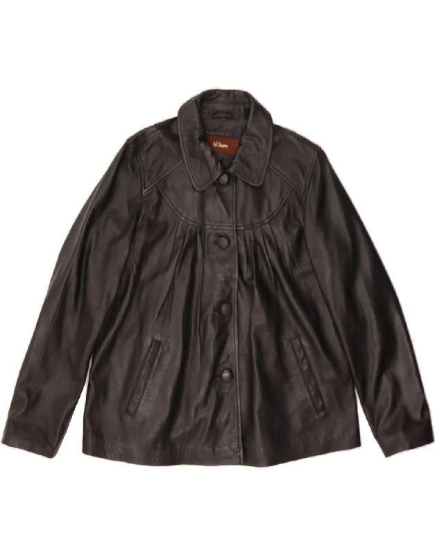 HELIUM Womens Leather Jacket UK 14 Large Black Leather Sophisticated Women's Tailored