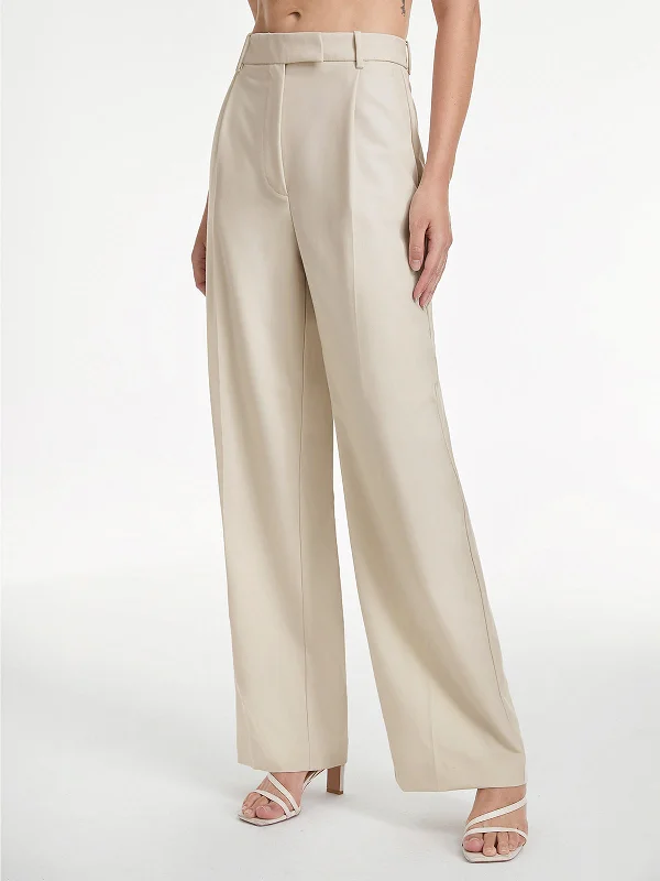BerryBetty - High Waisted Relaxed Fit Wide Leg Dress Pants Edgy Women's Punk