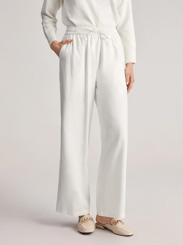 BerryBetty - Simple Bell Drawstring Wide Leg Pants Scandinavian