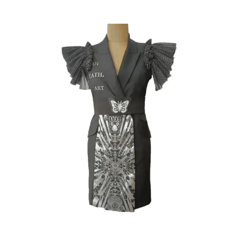 Reset Restart Black Blazer Dress Elegant Women's Formal 