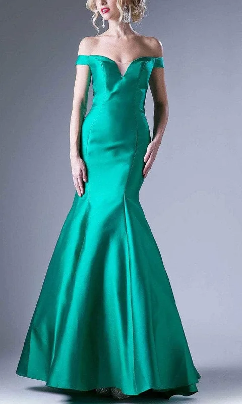 Andrea and Leo 84076 - Off Shoulder Satin Mermaid Prom Dress Cool Women's Distressed