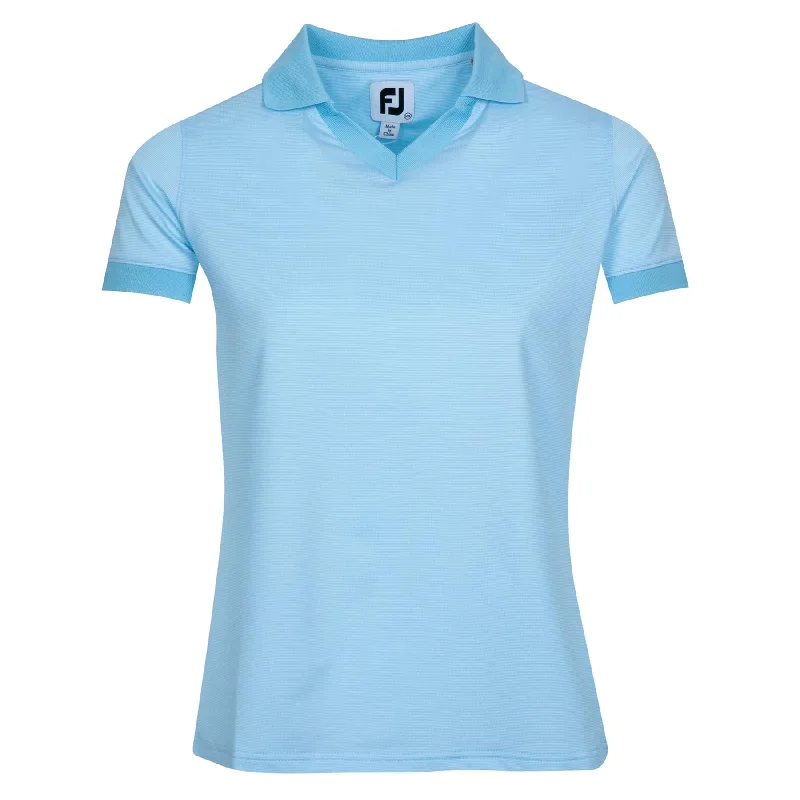 Womens Short Sleeve Open Collar Light Blue - AW24 Elegant Women's 