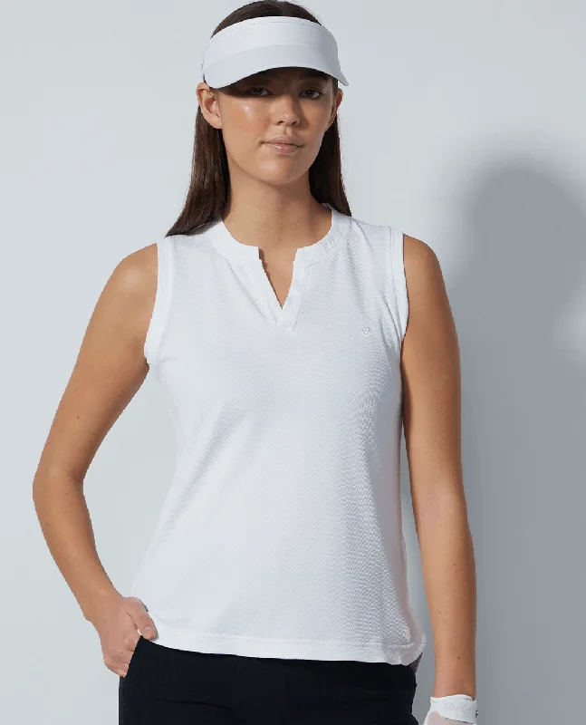 DAILY SPORTS Massy Loose Sleeveless Polo 106 White Women