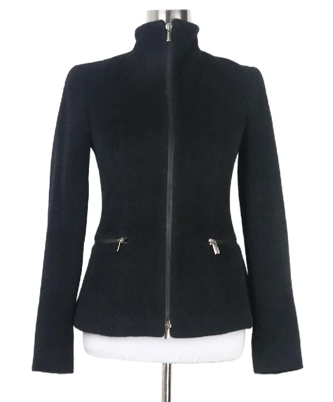 Giorgio Armani Black Fleece Jacket sz 4 Hip Women's Urban