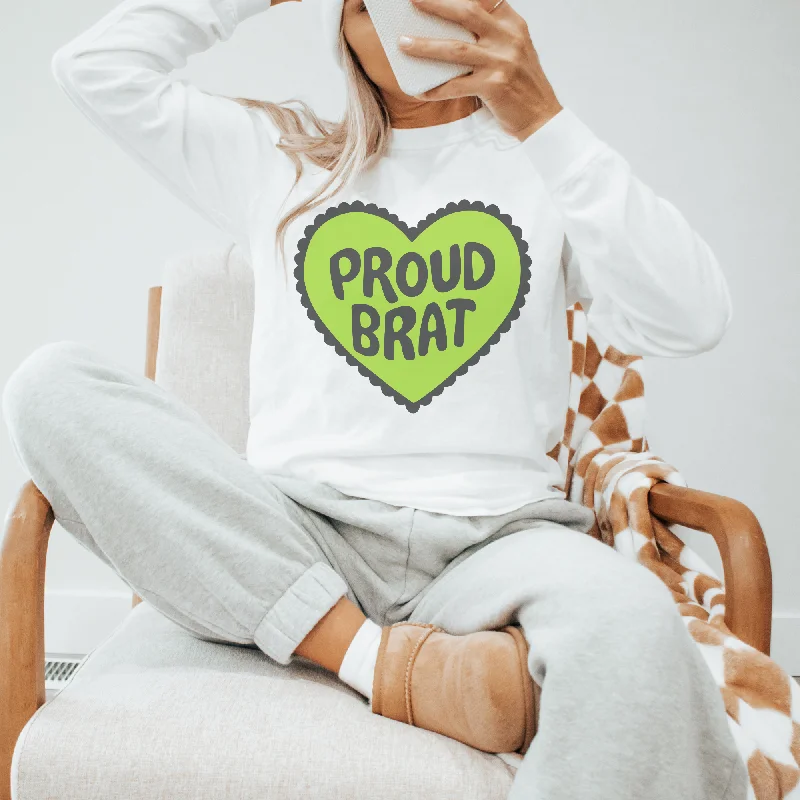 Proud Brat Retro Sweatshirt or T Shirt Classic Women's Pin - striped