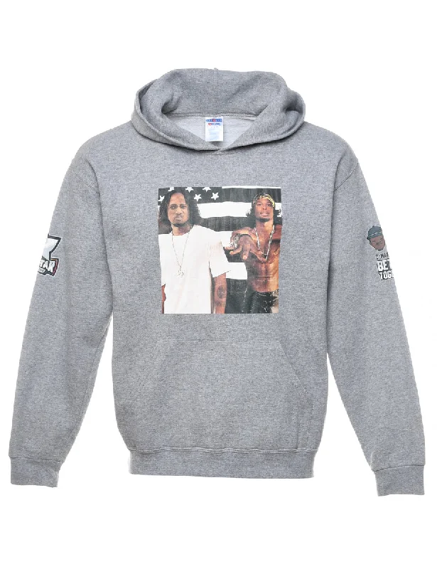 Grey 1990s Outkast Printed Hoodie - M Relaxed Women's 