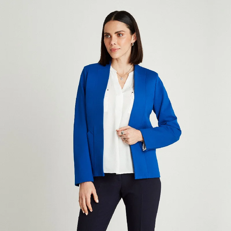 Blazer Azulino Manga Larga Cuello Solapa Tough Women's Military - inspired