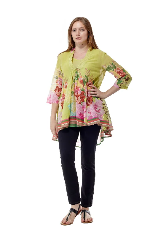 La Cera Hi-Lo Hibiscus Tunic Practical Women's Multi - 