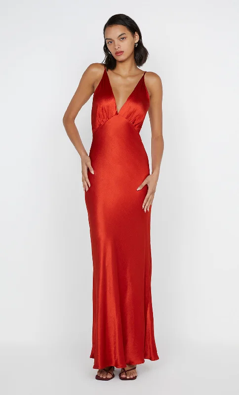 MOON DANCE V MAXI DRESS - CRIMSON Women