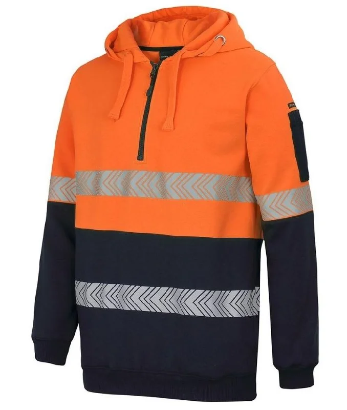 Hi Vis (D+N), 1/2 Zip Segmented Tape Hoodie Modern Women's 