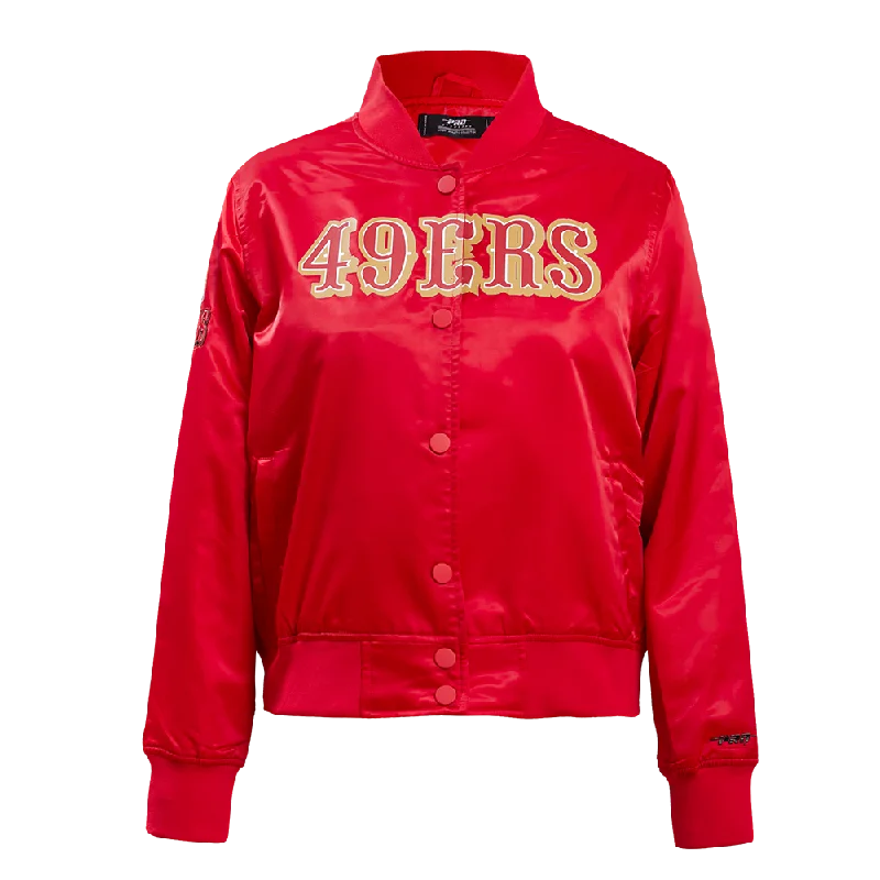 NFL SAN FRANCISCO 49ERS CLASSIC WOMEN'S SATIN JACKET (RED) Stylish Women's Tropical 