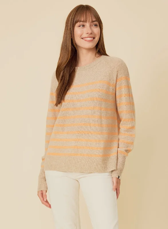Sloane Cashmere Pullover - Oatmeal Combo Dynamic Women's High - energy