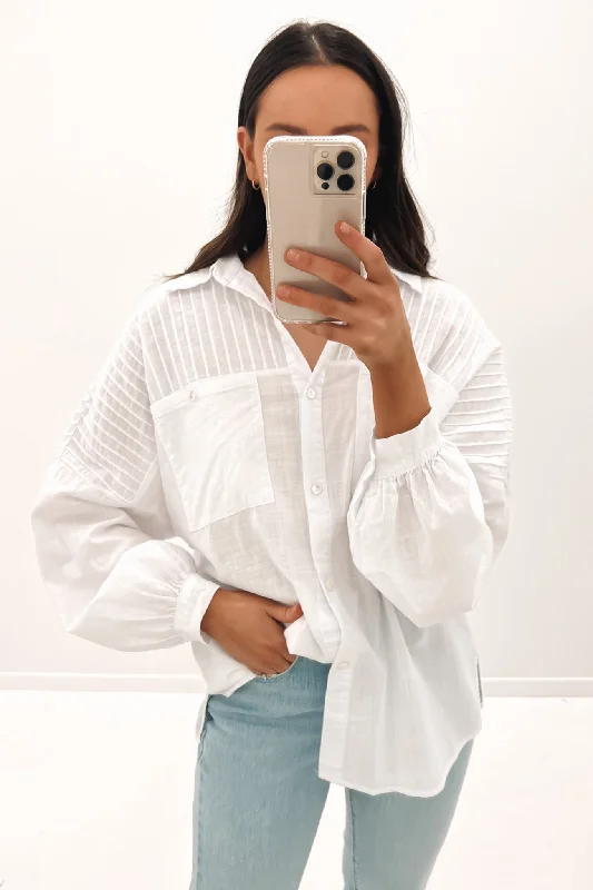 Belle Shirt White Unique Women's Upcycled
