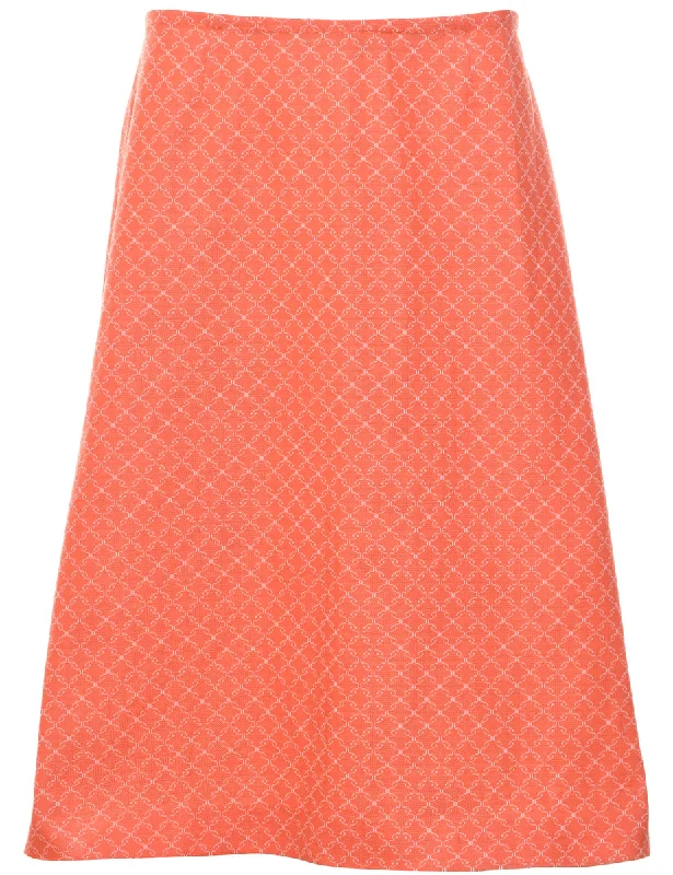 Checked Pattern Midi Skirt - L Streetwear Style for 