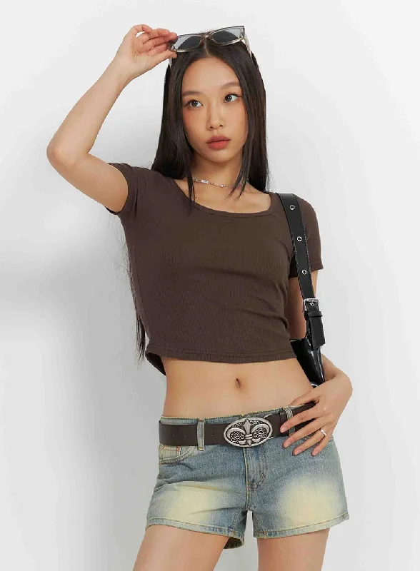 Basic Cotton Crop Tee IY422 Modern Women's Tech