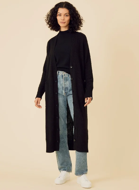Morgan Cashmere Duster - Black Trendy Women's Oversized
