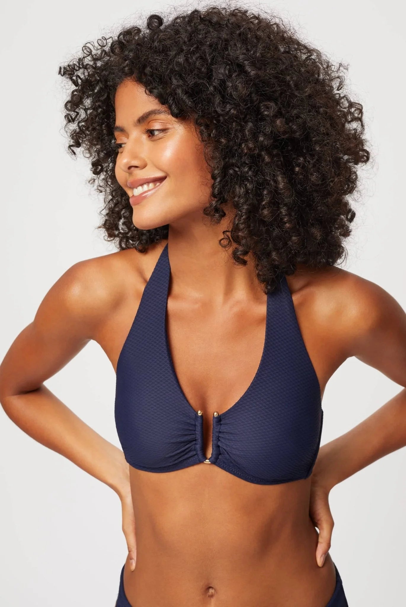 U-Bar Halterneck Top Navy garde