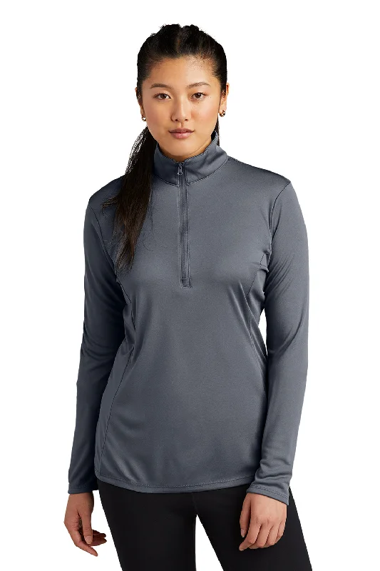 Sport-Tek Womens Competitor Moisture Wicking 1/4 Zip Sweatshirt - Concrete Grey Streetwear Style for 