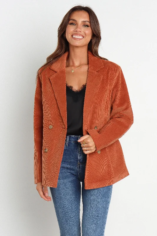 Claudia Blazer - Brown Youthful Women's Pop
