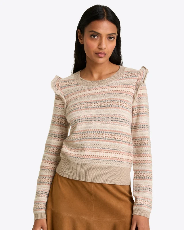 Fairisle Flutter Sleeve Sweater Gym